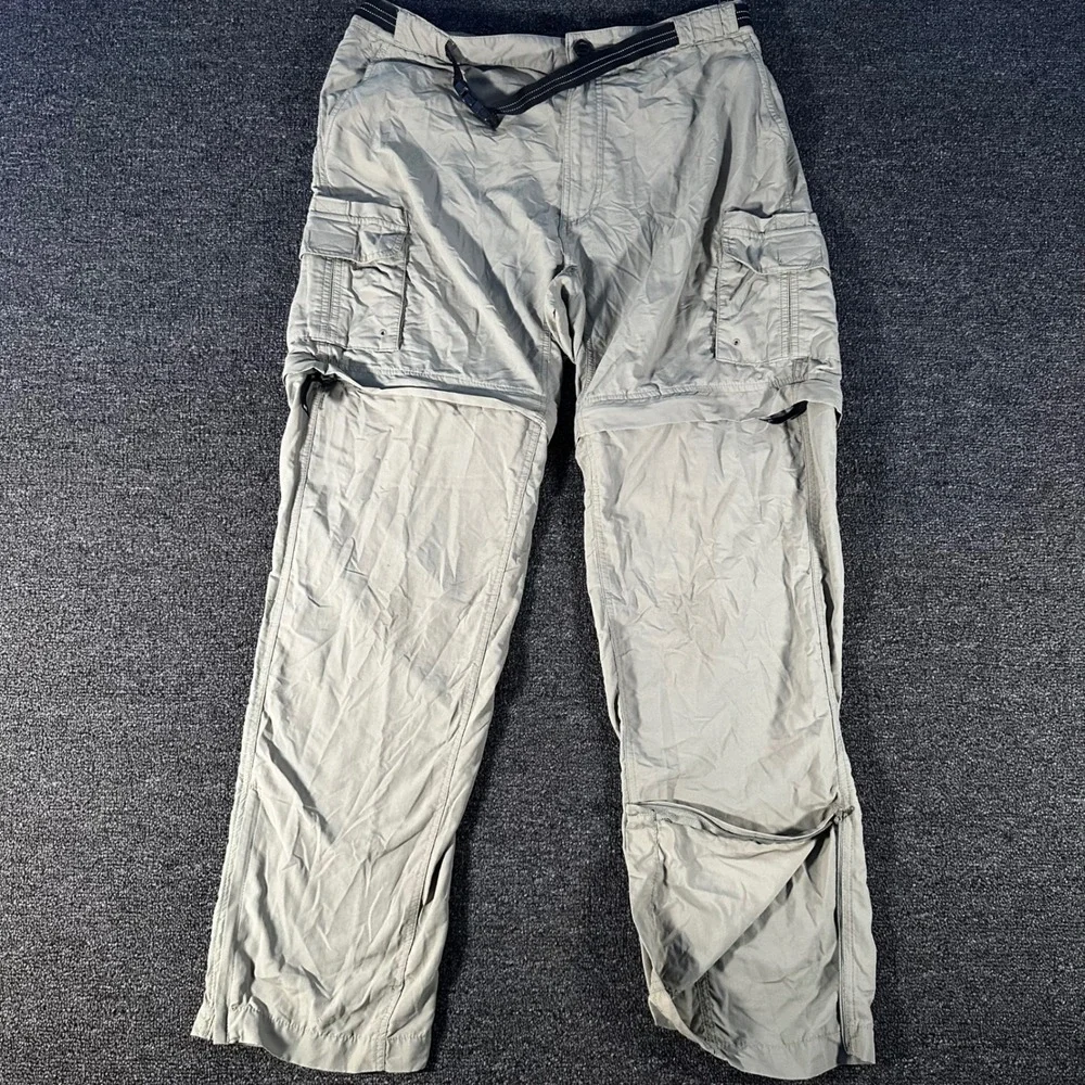 Magellan Outdoors Fish Gear Convertible Pants Mens XL Gray Good Zip Off Cargo